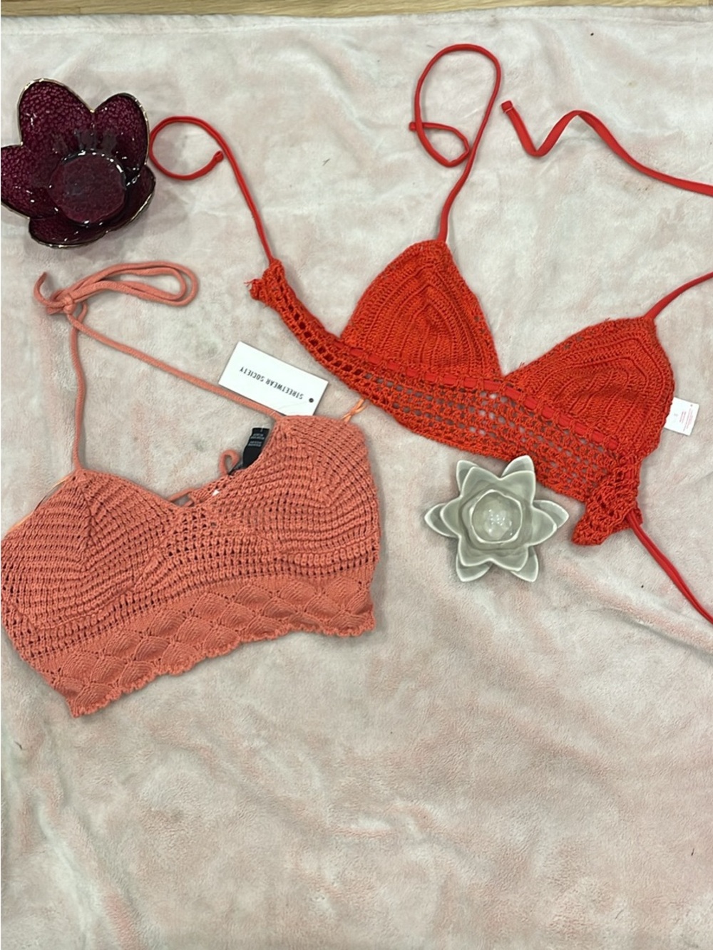 Xhilaration Orange Crochet Bralette